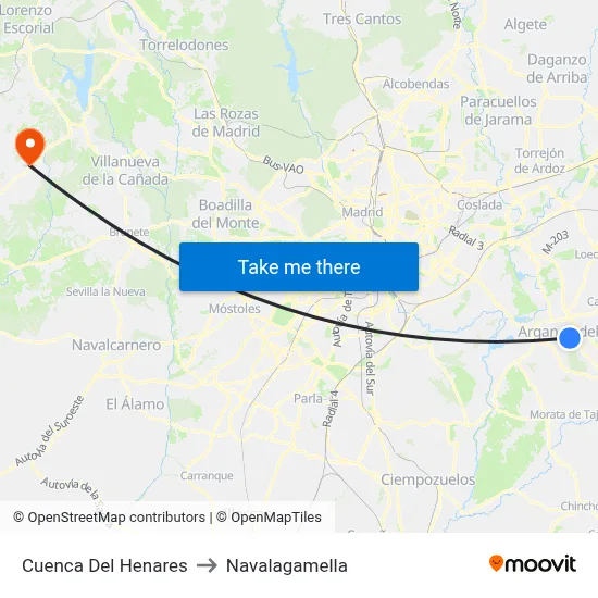 Cuenca Del Henares to Navalagamella map