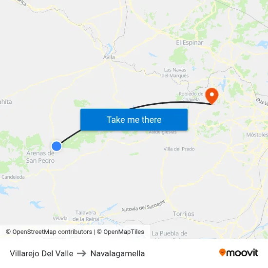 Villarejo Del Valle to Navalagamella map