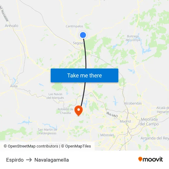 Espirdo to Navalagamella map