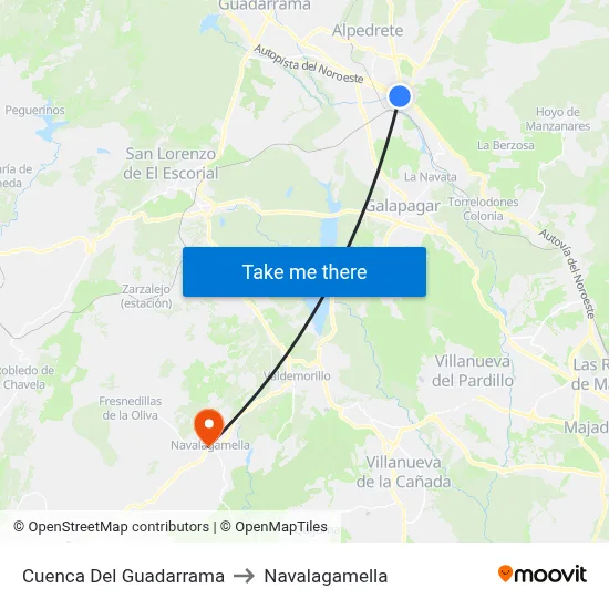 Cuenca Del Guadarrama to Navalagamella map