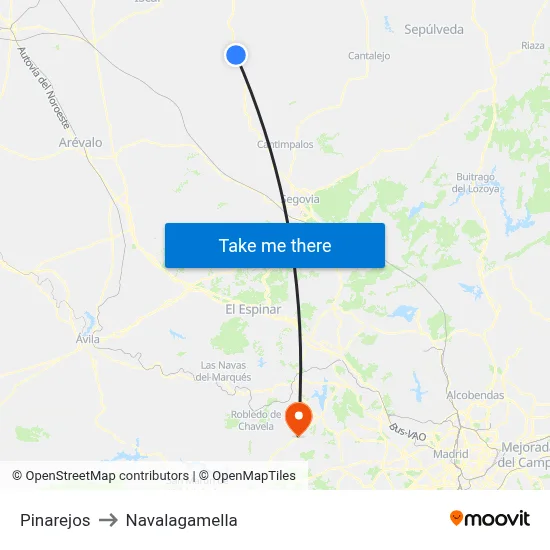 Pinarejos to Navalagamella map