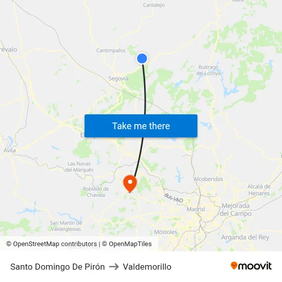 Santo Domingo De Pirón to Valdemorillo map