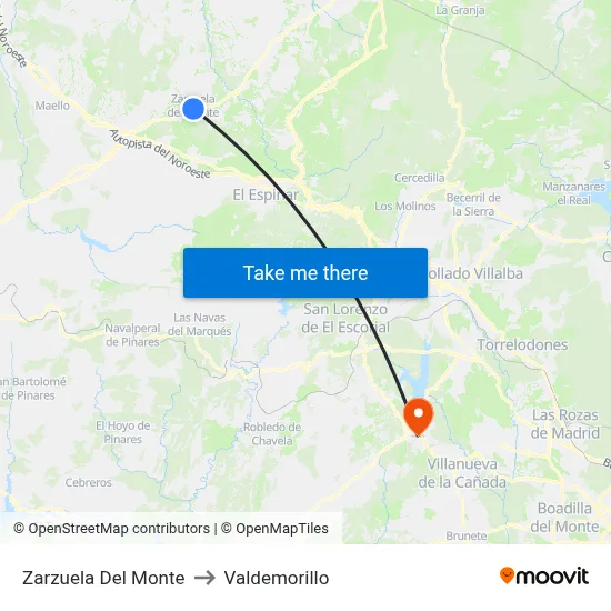 Zarzuela Del Monte to Valdemorillo map