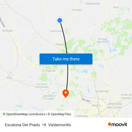 Escalona Del Prado to Valdemorillo map