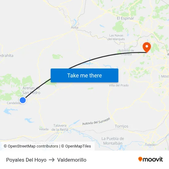 Poyales Del Hoyo to Valdemorillo map