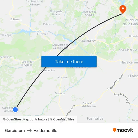 Garciotum to Valdemorillo map