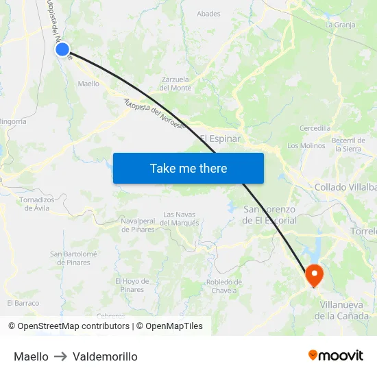 Maello to Valdemorillo map