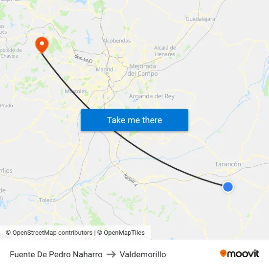 Fuente De Pedro Naharro to Valdemorillo map
