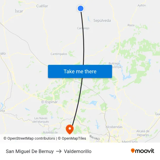 San Miguel De Bernuy to Valdemorillo map