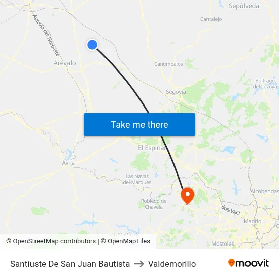 Santiuste De San Juan Bautista to Valdemorillo map