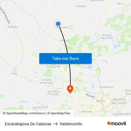Escarabajosa De Cabezas to Valdemorillo map
