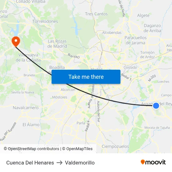 Cuenca Del Henares to Valdemorillo map