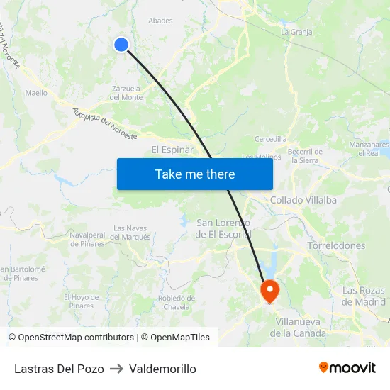 Lastras Del Pozo to Valdemorillo map