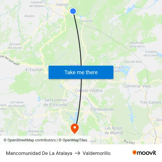 Mancomunidad De La Atalaya to Valdemorillo map