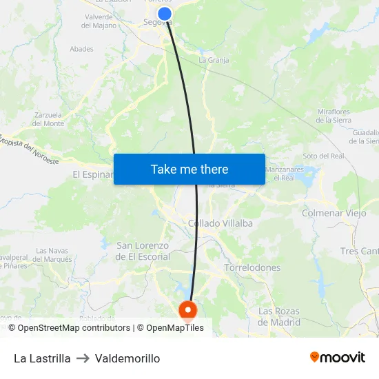 La Lastrilla to Valdemorillo map