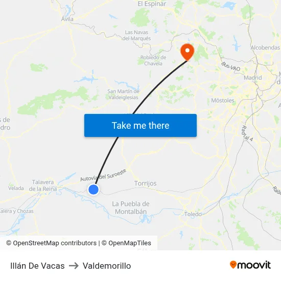 Illán De Vacas to Valdemorillo map