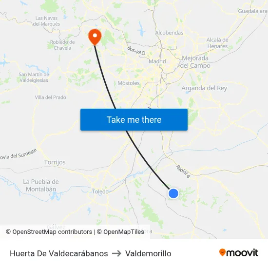 Huerta De Valdecarábanos to Valdemorillo map