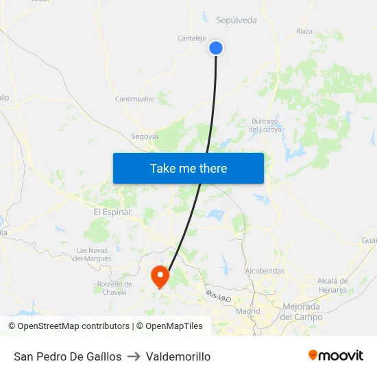 San Pedro De Gaíllos to Valdemorillo map