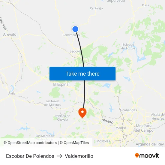 Escobar De Polendos to Valdemorillo map