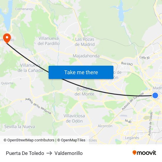 Puerta De Toledo to Valdemorillo map