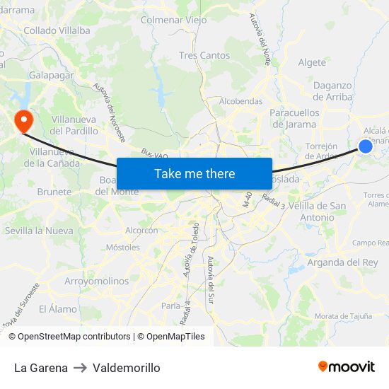 La Garena to Valdemorillo map