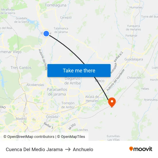 Cuenca Del Medio Jarama to Anchuelo map