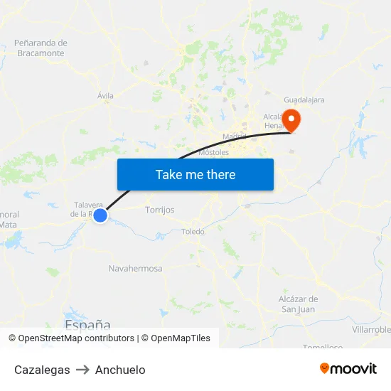 Cazalegas to Anchuelo map
