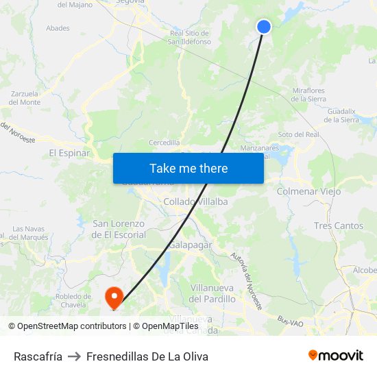 Rascafría to Fresnedillas De La Oliva map