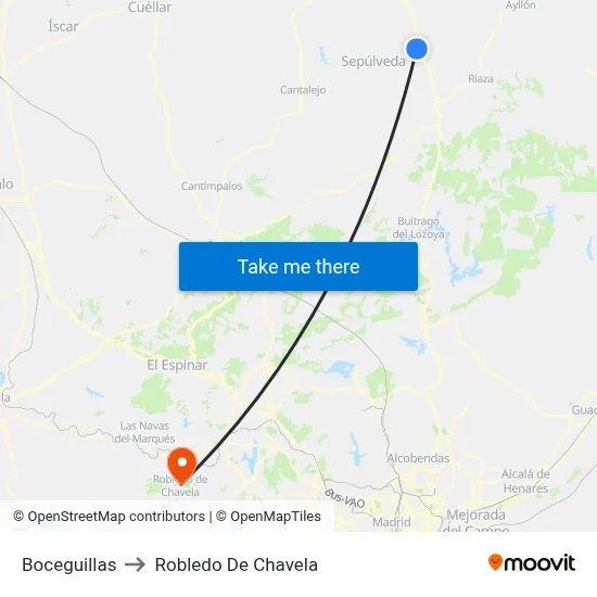 Boceguillas to Robledo De Chavela map