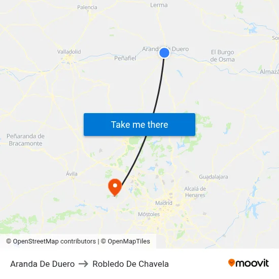 Aranda De Duero to Robledo De Chavela map