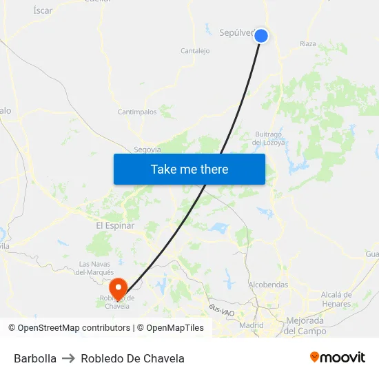 Barbolla to Robledo De Chavela map