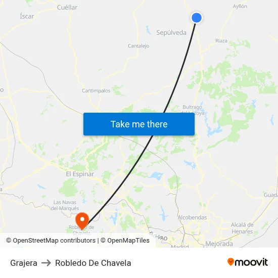 Grajera to Robledo De Chavela map