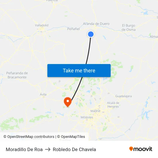 Moradillo De Roa to Robledo De Chavela map