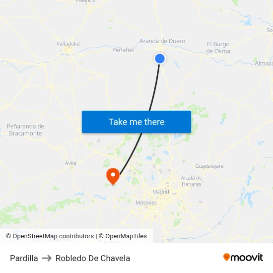 Pardilla to Robledo De Chavela map