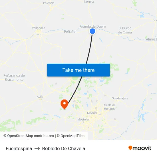 Fuentespina to Robledo De Chavela map