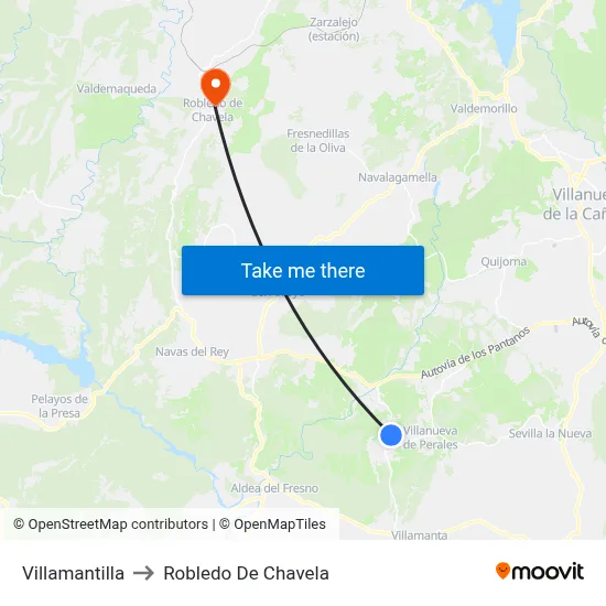 Villamantilla to Robledo De Chavela map