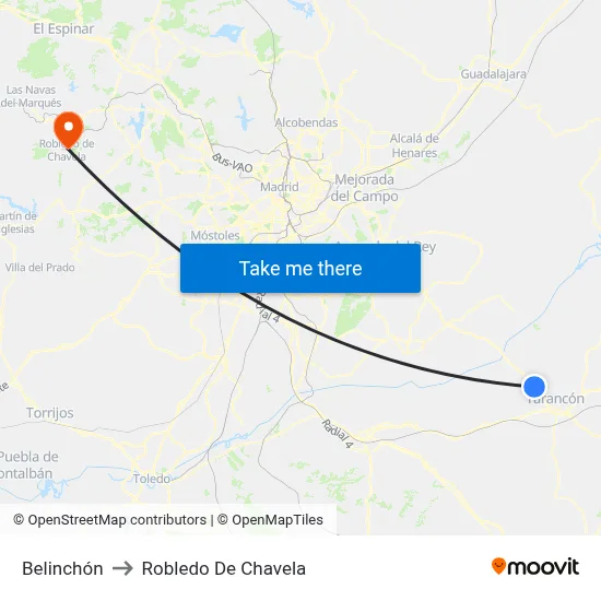 Belinchón to Robledo De Chavela map