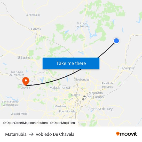 Matarrubia to Robledo De Chavela map