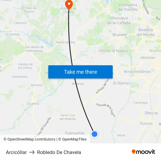 Arcicóllar to Robledo De Chavela map