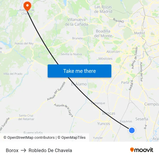 Borox to Robledo De Chavela map