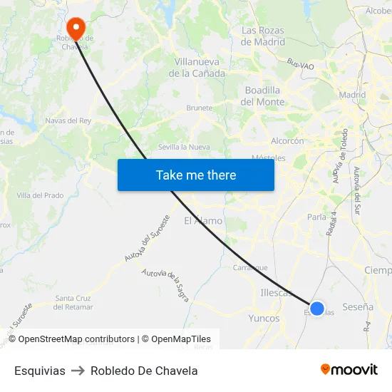 Esquivias to Robledo De Chavela map