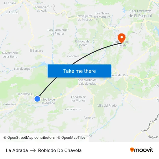 La Adrada to Robledo De Chavela map