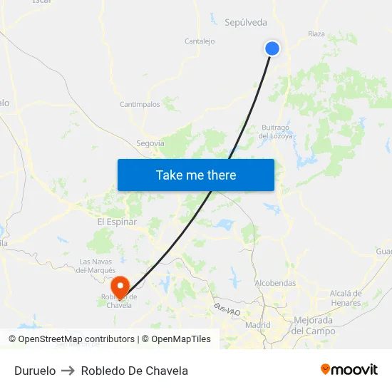 Duruelo to Robledo De Chavela map