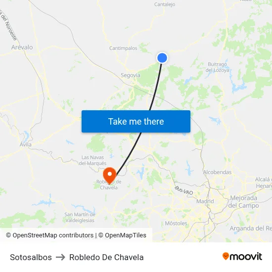 Sotosalbos to Robledo De Chavela map