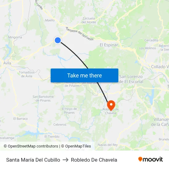 Santa María Del Cubillo to Robledo De Chavela map