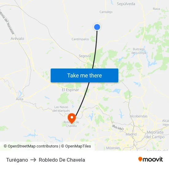 Turégano to Robledo De Chavela map