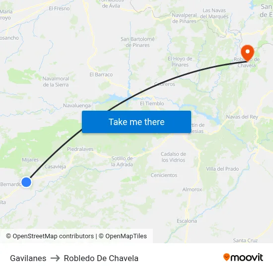 Gavilanes to Robledo De Chavela map