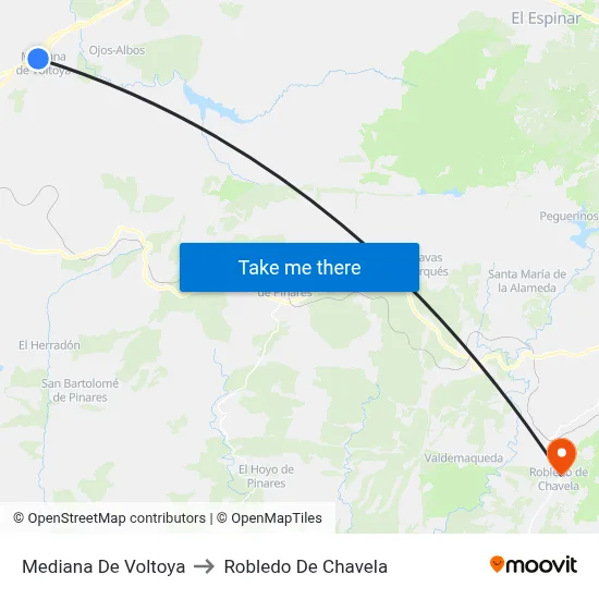Mediana De Voltoya to Robledo De Chavela map