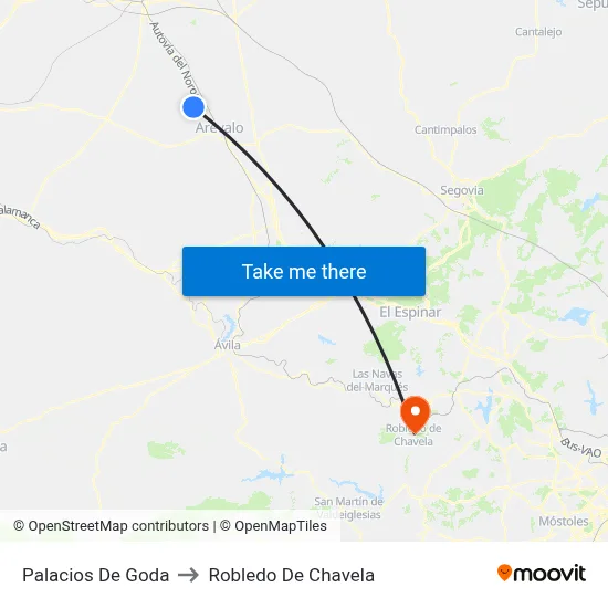 Palacios De Goda to Robledo De Chavela map
