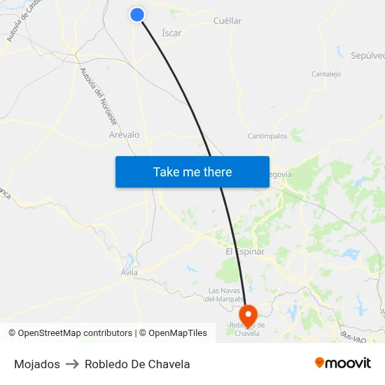 Mojados to Robledo De Chavela map